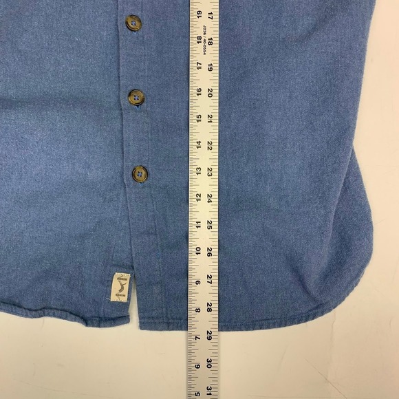 Marine Layer Blue Long Sleeve Button Up Work Shirt 100% Cotton Size Medium - Picture 12 of 12